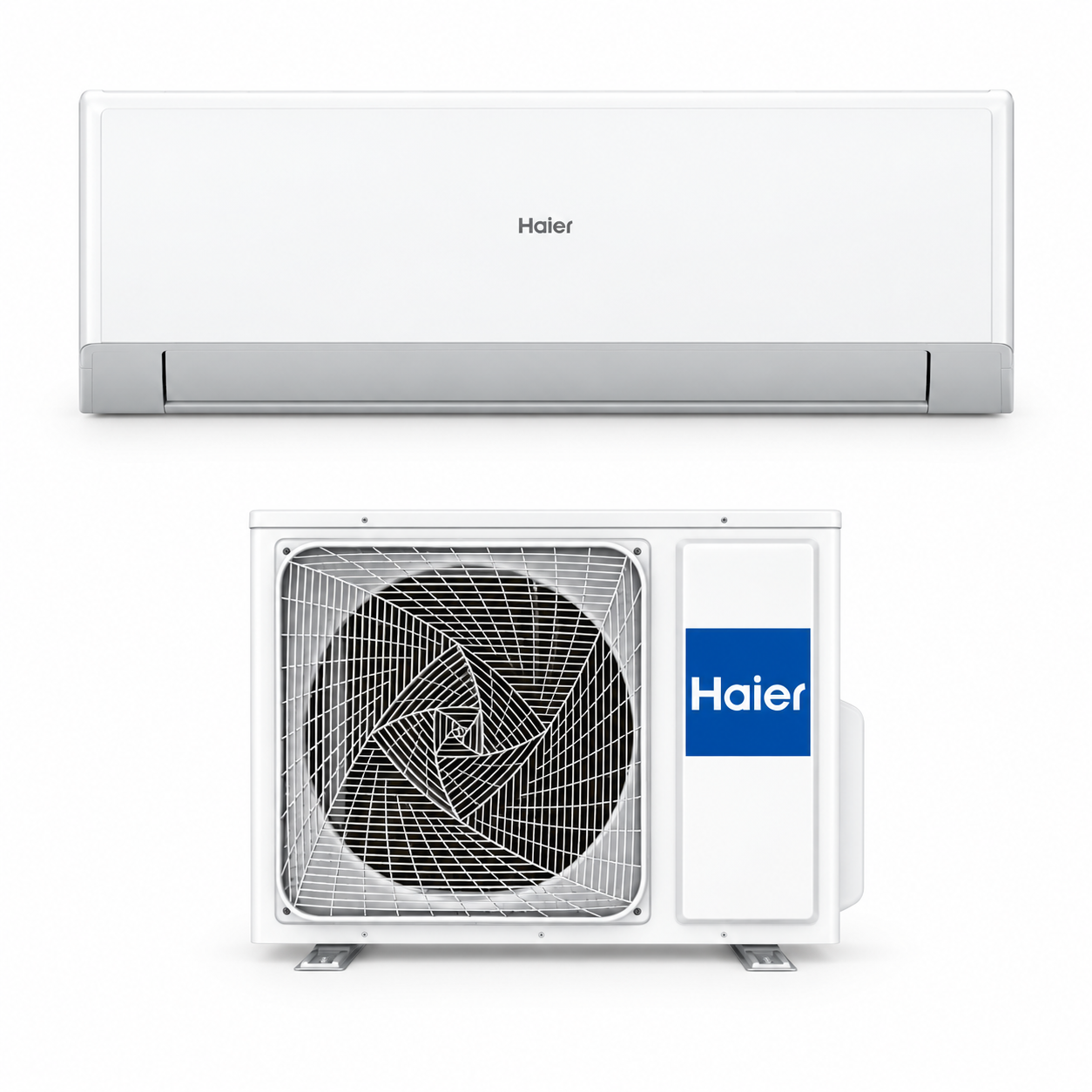 Haier GEOS R Plus, unidad interior y unidad exterior — ilustración de presentación